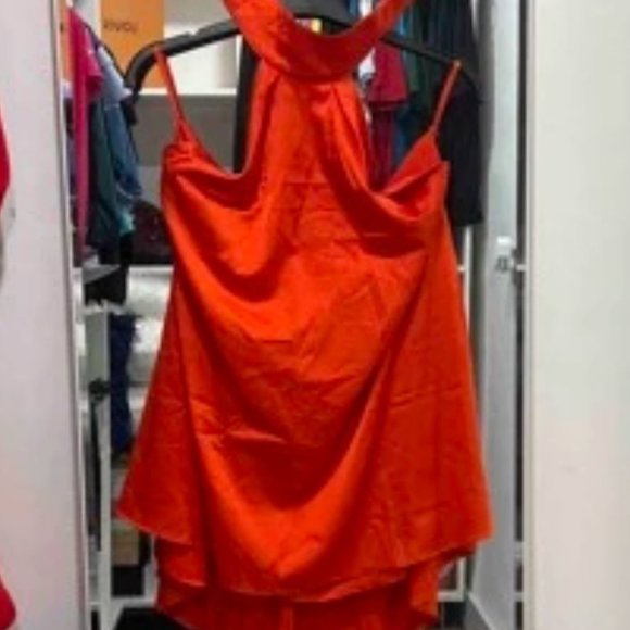 Orange Open Back High Low Hem Dress Glamorous - Picture 10 of 10
